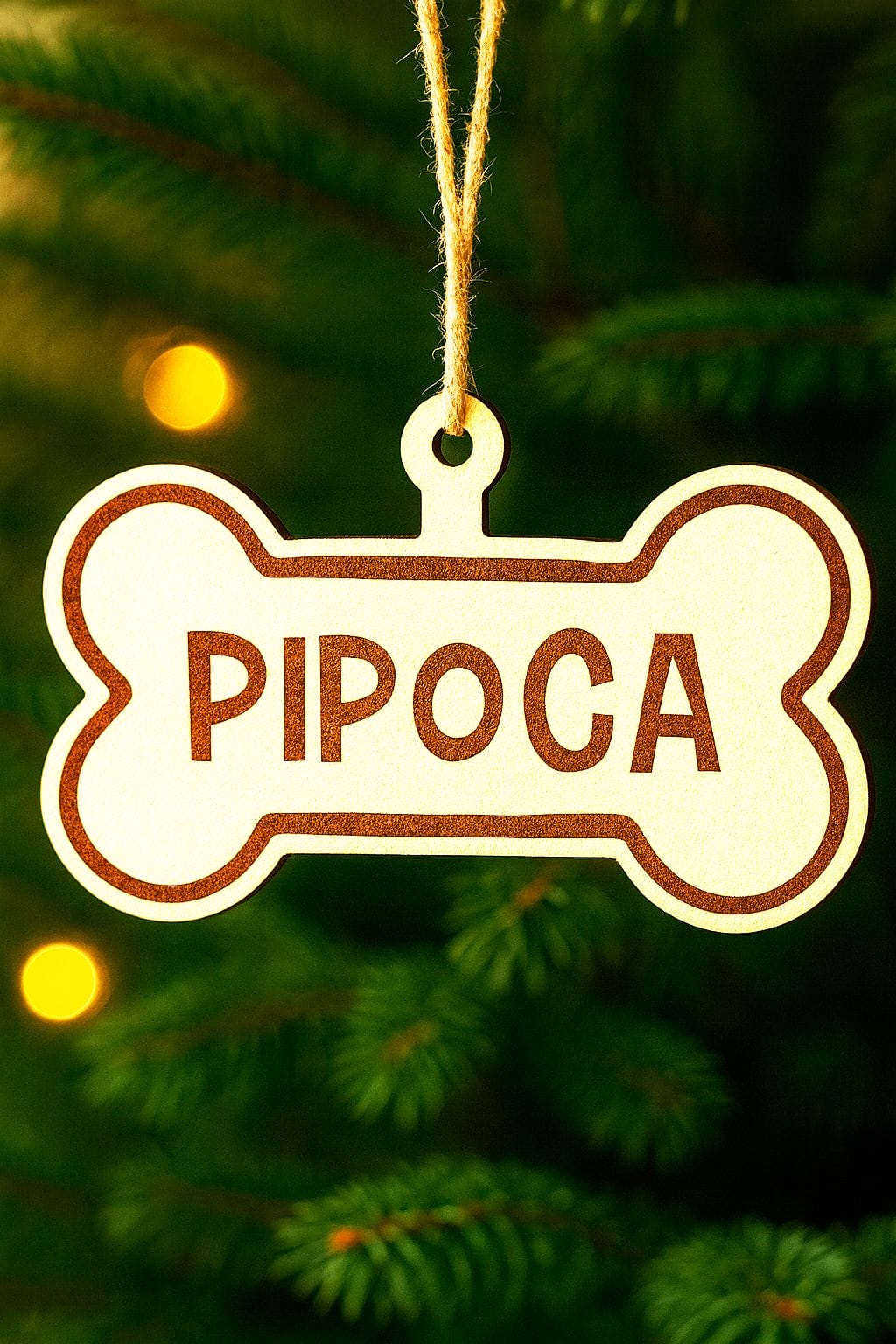 Bola de natal animal personalizada osso c/ nome 1 Bola de natal osso com nome